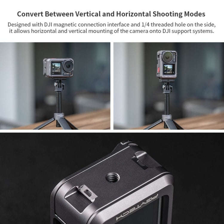 PGYTECH For DJI Osmo Action 3 Aluminum Alloy Camera Housing Shell Expansion Protective Frame