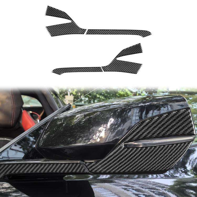 For Chevrolet Corvette C8 4pcs /Set Left-Hand Drive Rearview Mirror Anti-Scratch Stickers(Black)