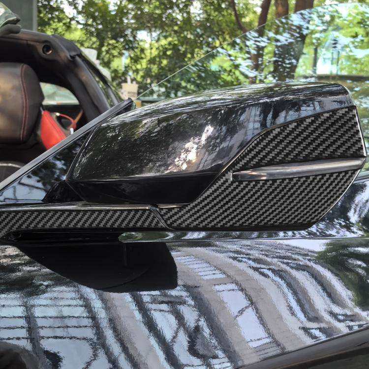 For Chevrolet Corvette C8 4pcs /Set Left-Hand Drive Rearview Mirror Anti-Scratch Stickers(Black)