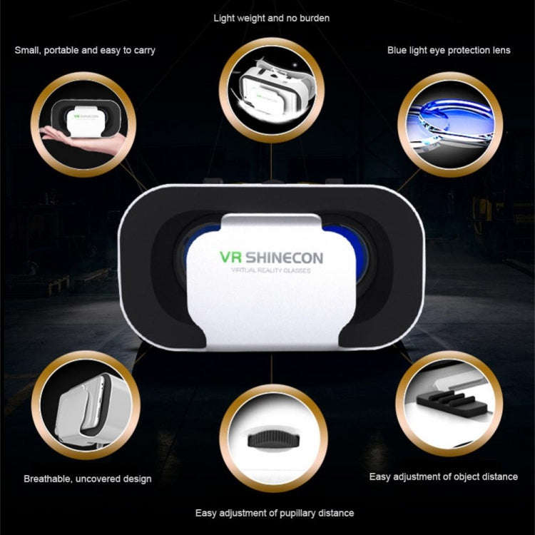 VRSHINECON G05 5th 3D VR Glasses Virtual Headset Digital Glasses(White)