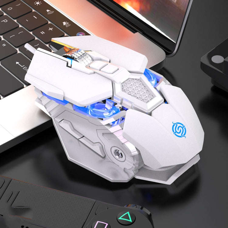 K-Snake Q18 9 Keys 6400DPI Glowing Machine Wired Gaming Mouse, Cable Length: 1.5m(White)