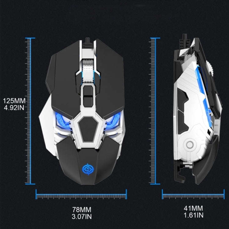 K-Snake Q18 9 Keys 6400DPI Glowing Machine Wired Gaming Mouse, Cable Length: 1.5m(Black)