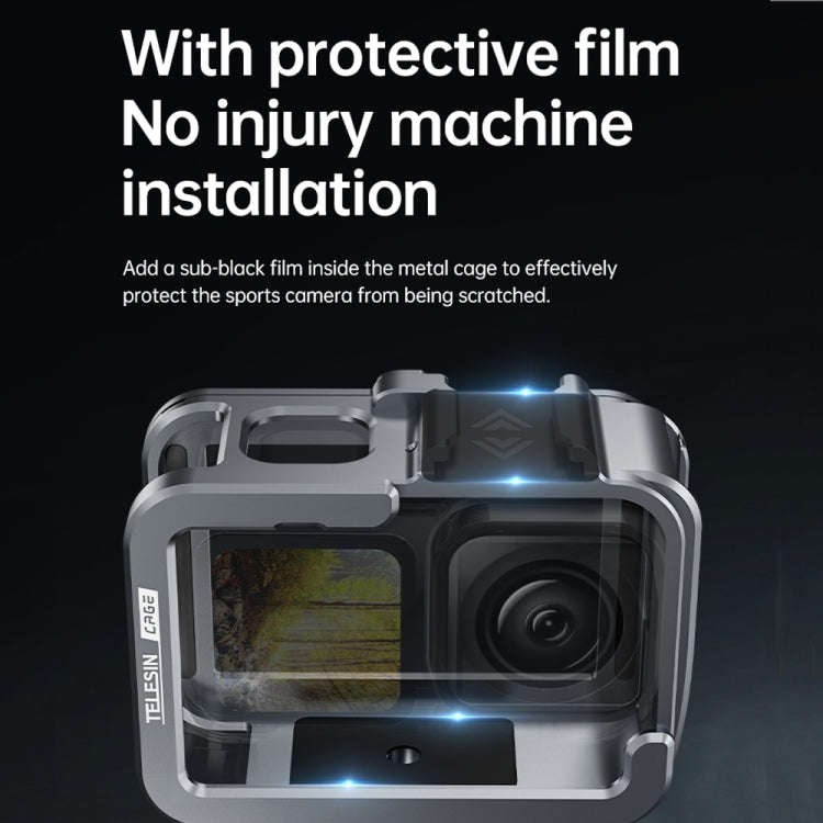 TELESIN Aluminium Alloy Frame Case For GoPro Hero11 Black / HERO10 Black / HERO9 Black ,Spec: Reg...