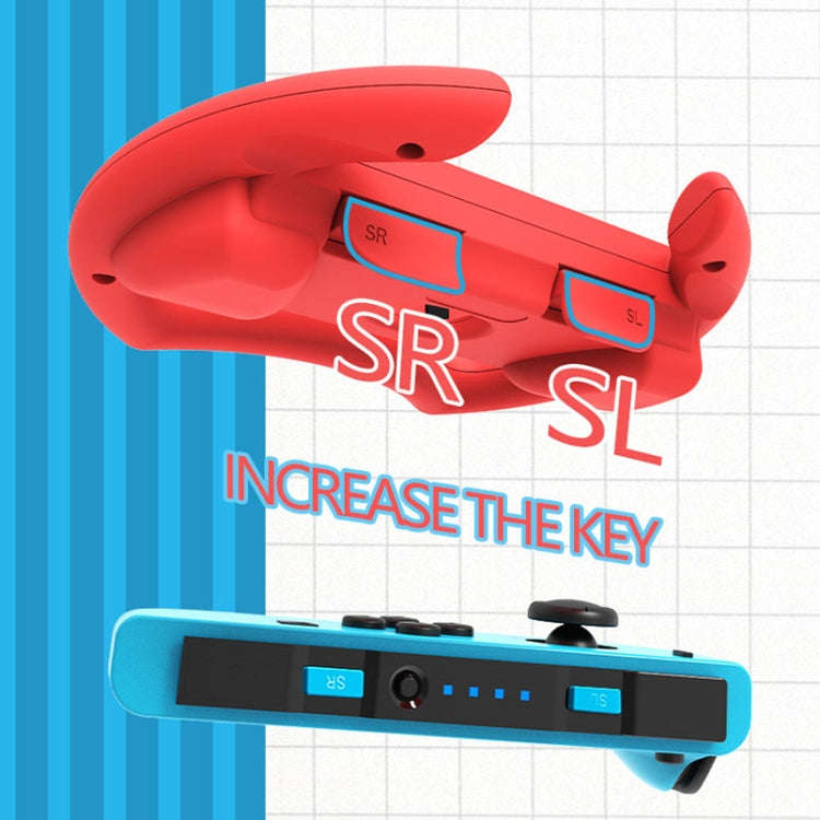 For Nintendo Switch IPLAY HBS-412 Gamepad Steering Wheel Gamepad Accessories(Red Blue)