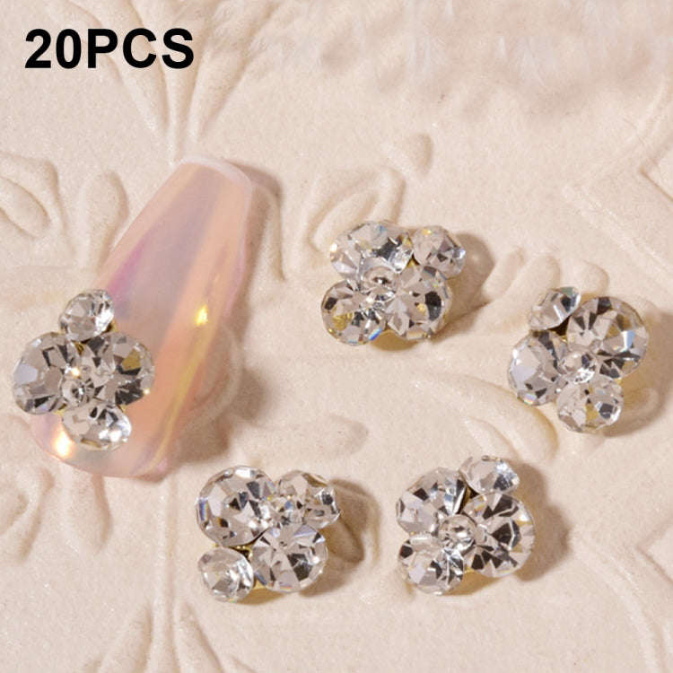20 PCS Nail Jewelry Stacked Diamond Nail Sticker Accessories(H522 Large White)