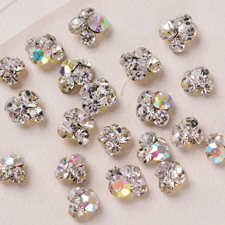 20 PCS Nail Jewelry Stacked Diamond Nail Sticker Accessories(H522 Large White)