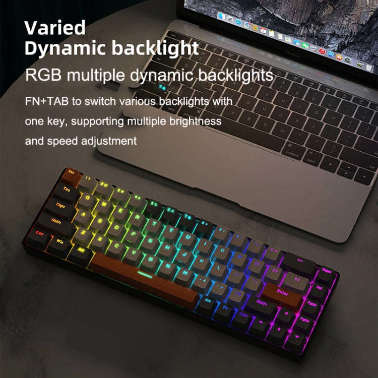 ZIYOU LANG T8 68 Keys RGB Gaming Mechanical Keyboard, Cable Length: 1.5m, Style: Micro Light Vers...