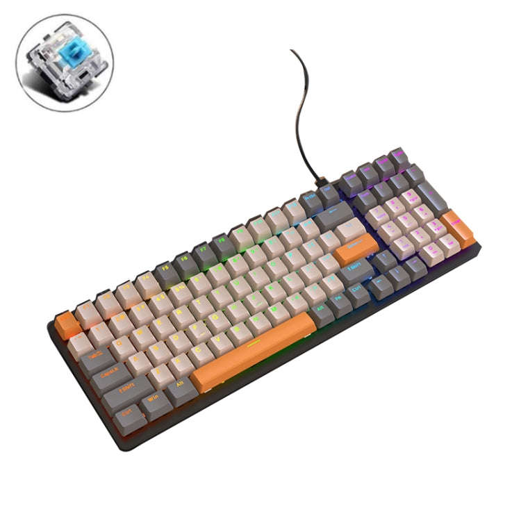 ZIYOU LANG  K3 100 Keys Game Glowing Wired Mechanical Keyboard, Cable Length: 1.5m, Style: Micro ...