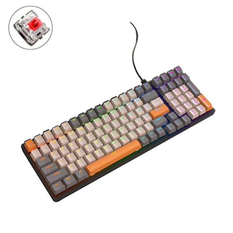 ZIYOU LANG  K3 100 Keys Game Glowing Wired Mechanical Keyboard, Cable Length: 1.5m, Style: Micro ...