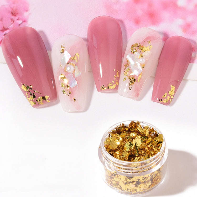 10 PCS K Gold Tin Foil Nail Decoration Nail Polish Adhesive Sticker(02 Silver)