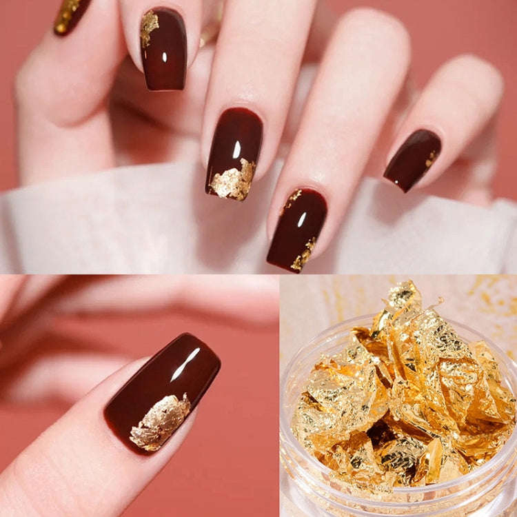 10 PCS K Gold Tin Foil Nail Decoration Nail Polish Adhesive Sticker(02 Silver)