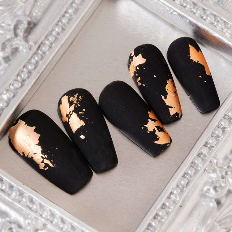 10 PCS K Gold Tin Foil Nail Decoration Nail Polish Adhesive Sticker(04 Light Gold)