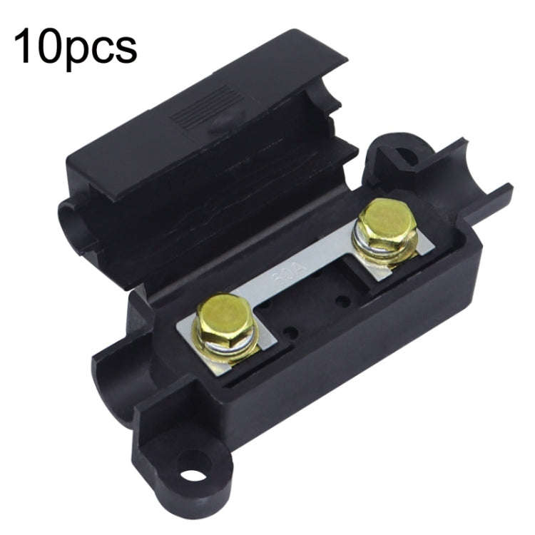 10pcs 100A Small Fork Bolt Fuse Block Car Air Conditioning All The Way Fuse Box Fuse Holder(Black)