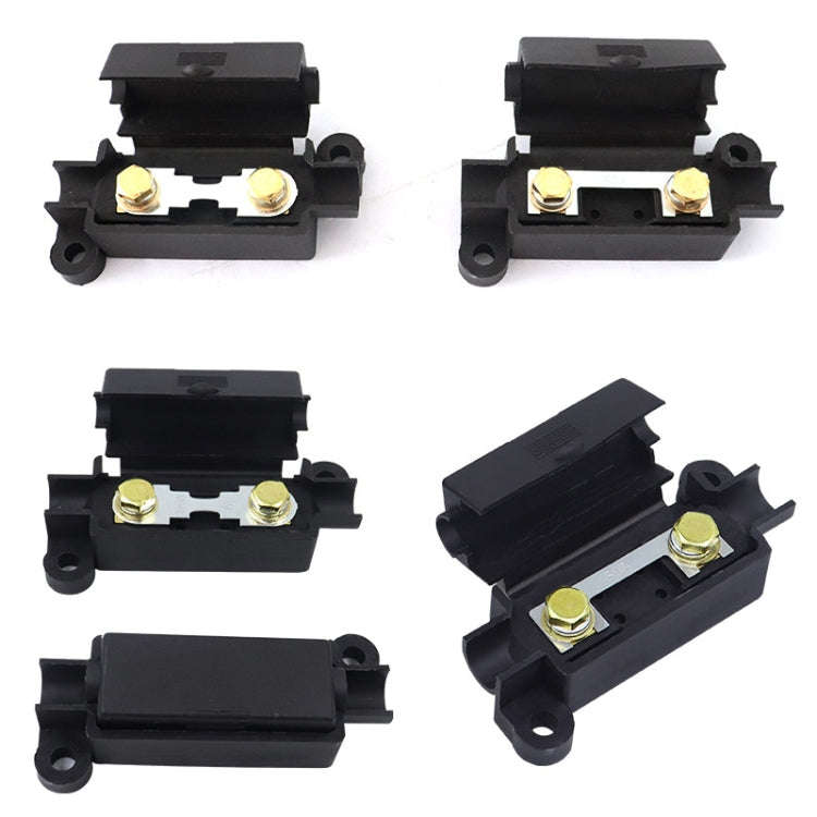 10pcs 100A Small Fork Bolt Fuse Block Car Air Conditioning All The Way Fuse Box Fuse Holder(Black)