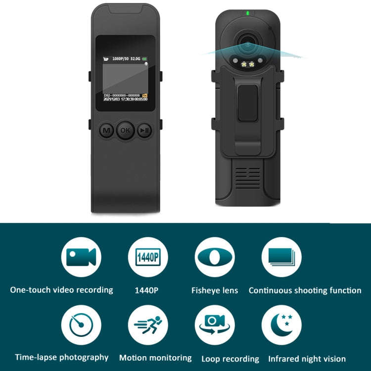 KV1 58 Million Pixels 1.5-inch LCD Screen HD Pocket Camera Video Recorder With 32G TF Card