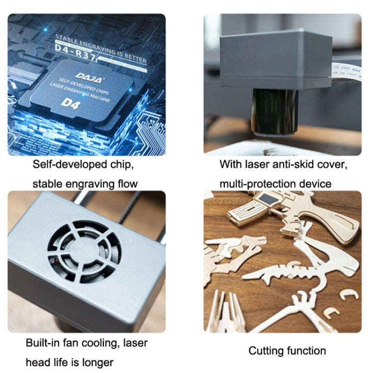 DAJA DJ7 7W Non-metal Laser Carvings Mini Marking Machine Can Cut Wood Board Paper Leather, US Plug
