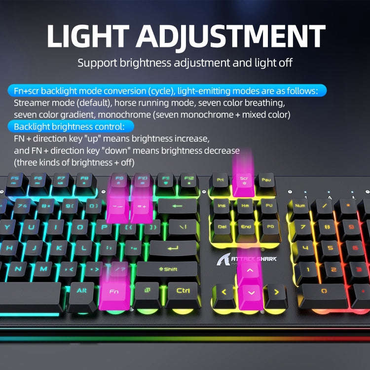 Attack Shark T3RGB RGB Luminous Wireless Keyboard And Mouse Set(Black)