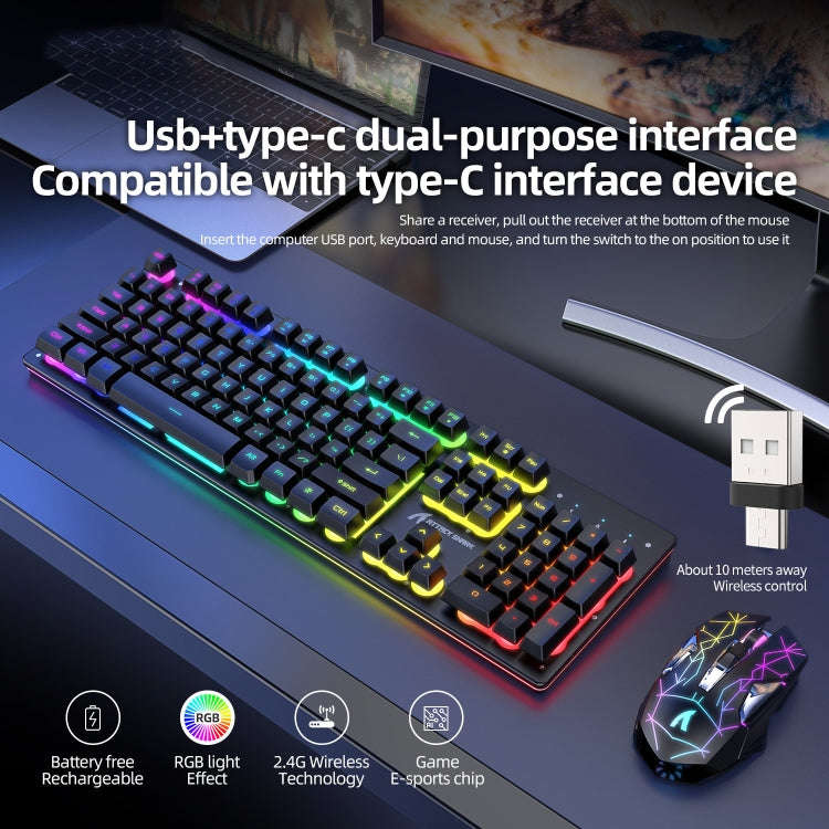 Attack Shark T3RGB RGB Luminous Wireless Keyboard And Mouse Set(Black)