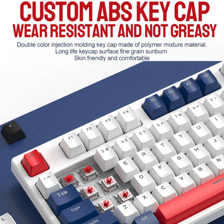ZIYOU LANG K87 87-Keys Hot-Swappable Wired Mechanical Keyboard, Cable Length: 1.5m, Style: Red Sh...