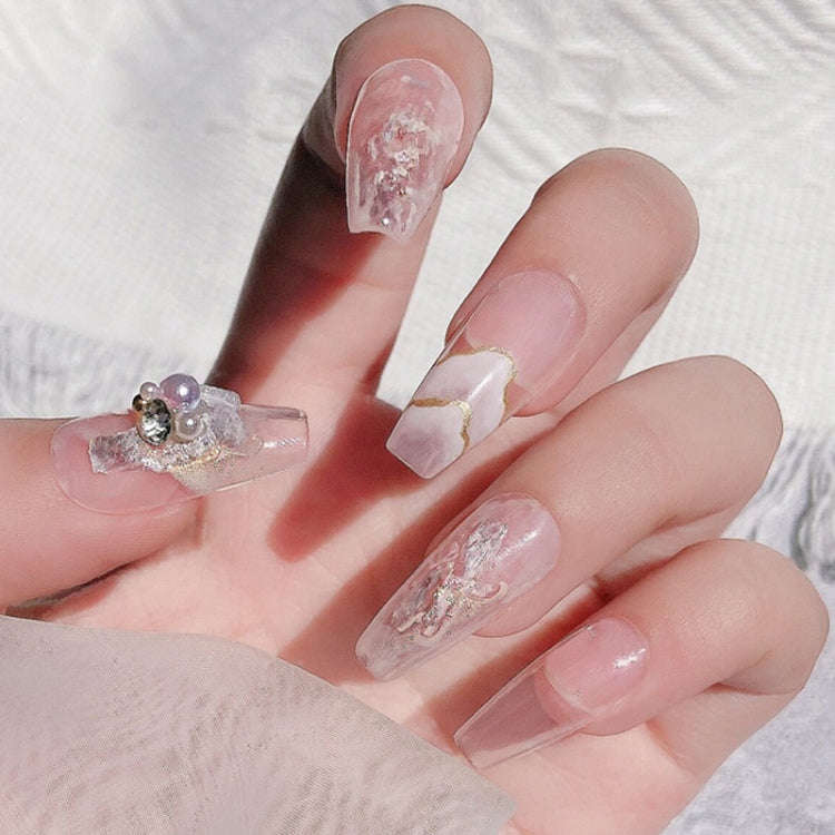 10 Boxes Velvet Shells Mica Piece Nail Stickers Nail Sequins Jewelry(01 Fragments)