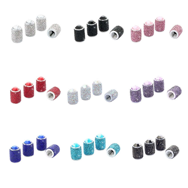 Car Tyre Aluminium Full Diamond Valve Cap With Seal(Purple)