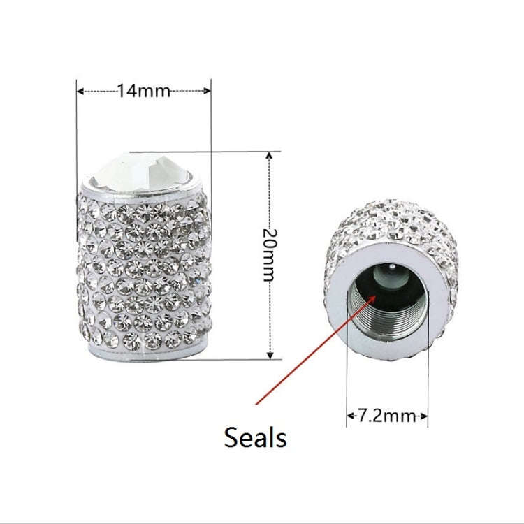 Car Tyre Aluminium Full Diamond Valve Cap With Seal(AB)