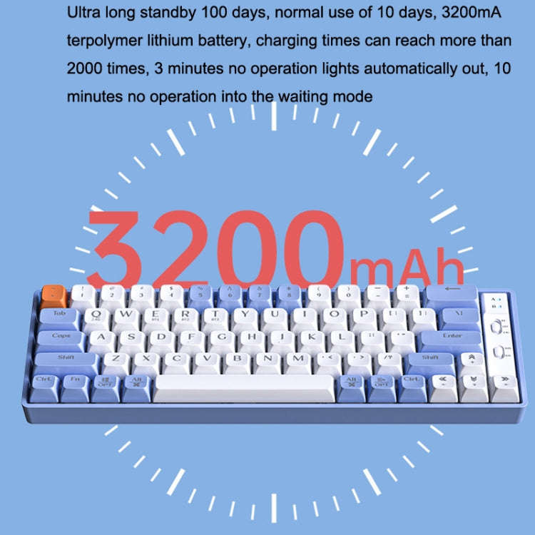 LANGTU GK65 65 Keys Wireless / Bluetooth / Wired Three Model Game Mechanical Keyboard, Cable Leng...