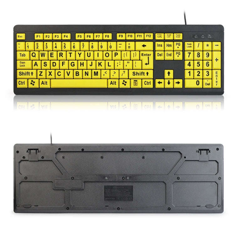 T801 104 Keys Special People Children Old Man Big Letters USB Wired Keyboard, Cable Length: 1.38m...