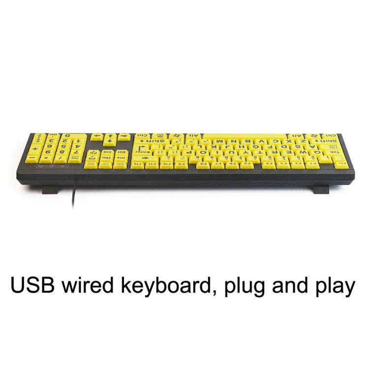 T801 104 Keys Special People Children Old Man Big Letters USB Wired Keyboard, Cable Length: 1.38m...