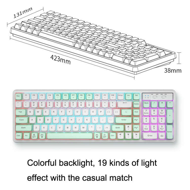 LANGTU GK102 102 Keys Hot Plugs Mechanical Wired Keyboard. Cable Length: 1.63m, Style: Gold Shaft...
