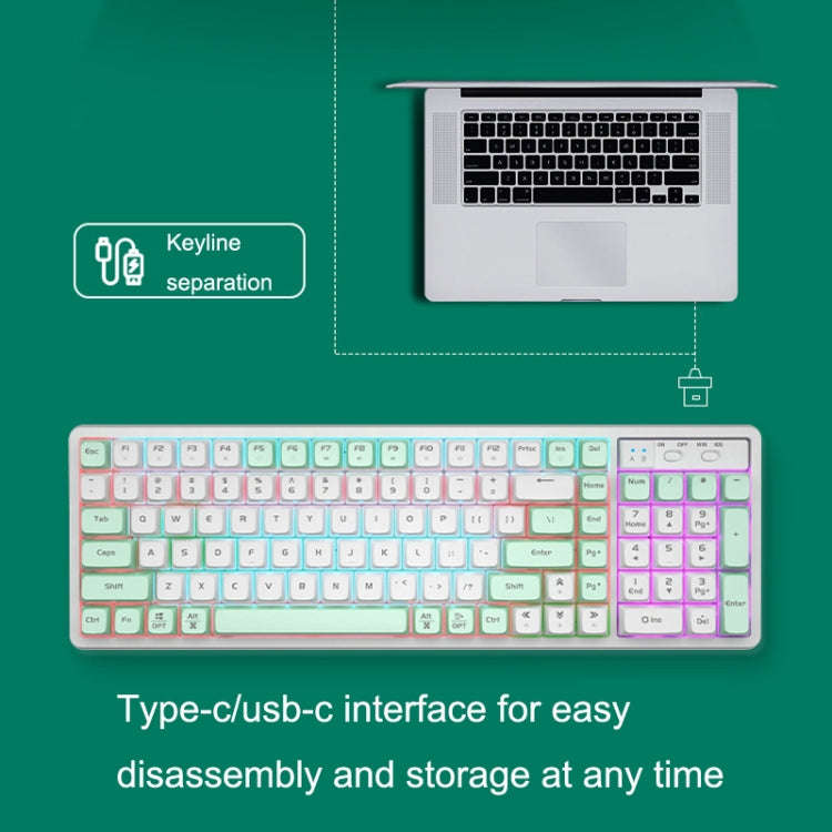 LANGTU GK102 102 Keys Hot Plugs Mechanical Wired Keyboard. Cable Length: 1.63m, Style: Gold Shaft...