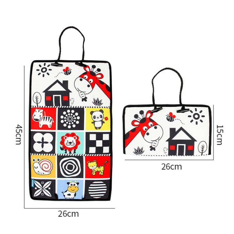 Baby Hanging Toy Foldable Baby Vision Training Pattern Mirror(Red Yellow)