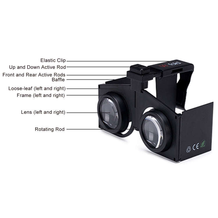 Vr fold V1 Panoramic View Convenient Folding VR Glasses(Black)
