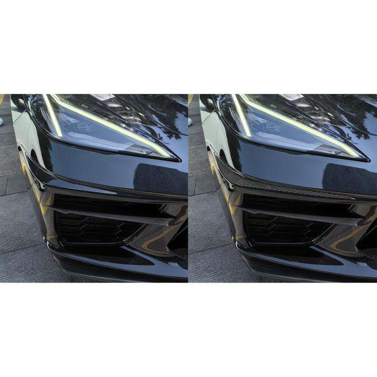 For Chevrolet Corvette C8 2pcs /Set Bumper Lip Decorative Sticker(Black)