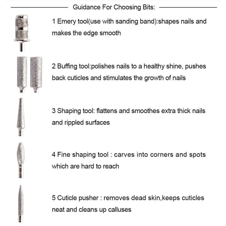 USB Plug Aluminum Nail Drill Machine Electric Manicure Milling Cutter Set(Silver)