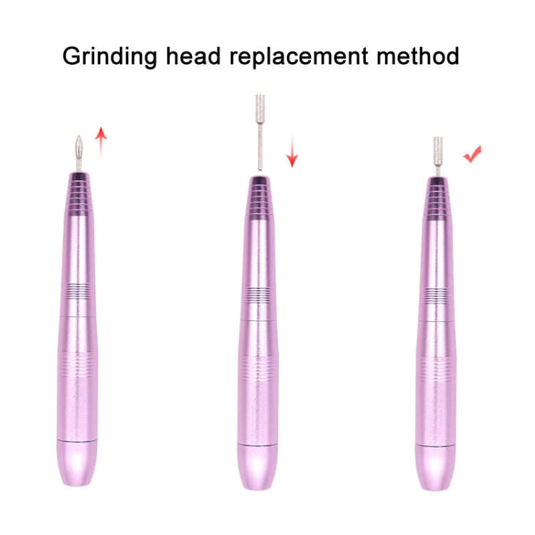 USB Plug Aluminum Nail Drill Machine Electric Manicure Milling Cutter Set(Silver)