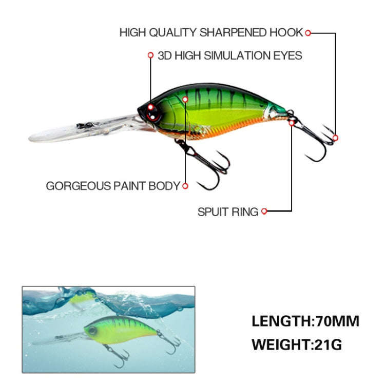 CB034/C 2pcs Inner Laser Deep Dive Sea Fishing Rock Fat Fake Bait Plastic Stiff Bait