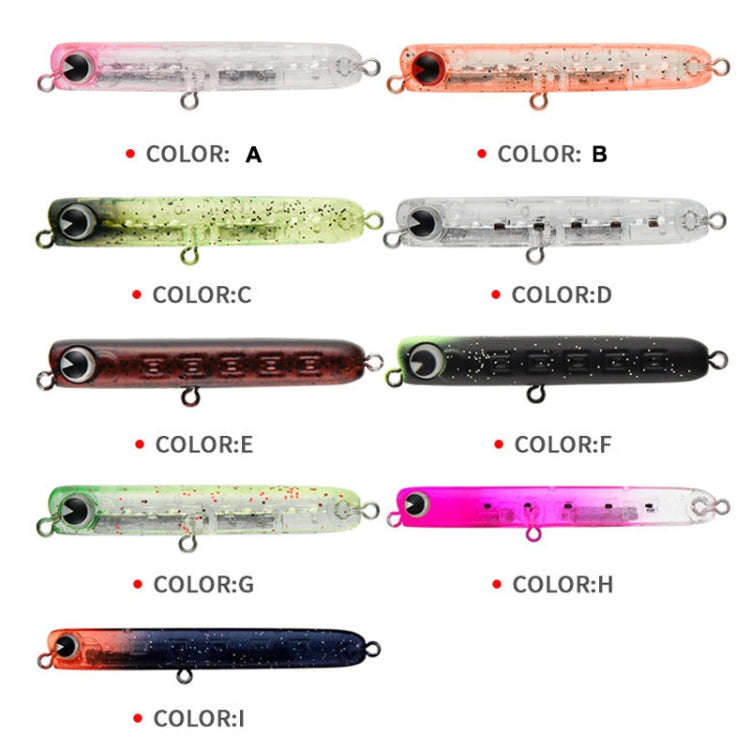 2pcs 4.8g 60mm Microbacter Pencil Top Horse Mouth Lure Bait Bionic Bait(I)