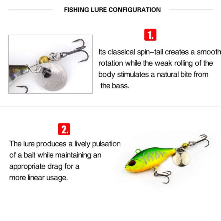 2pcs Luya Bait Shenshui VIB With Metal Tablets Fake Bait Tiller Mouth Bass Bionic Fishing Bait(E)