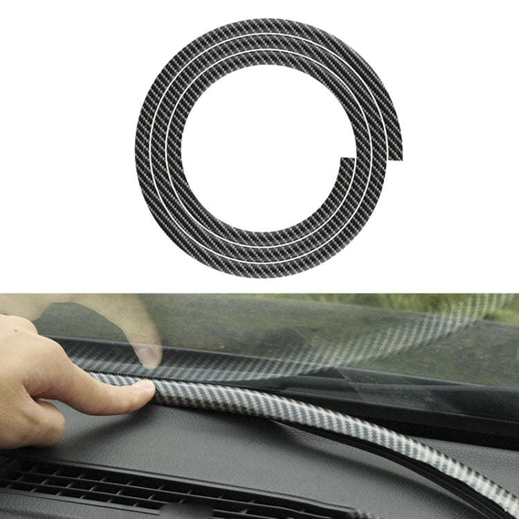 N856 Carbon Fiber Pattern Car Elastomer Seal Rubber Strip Instrument Panel Leakproof Dustproof So...