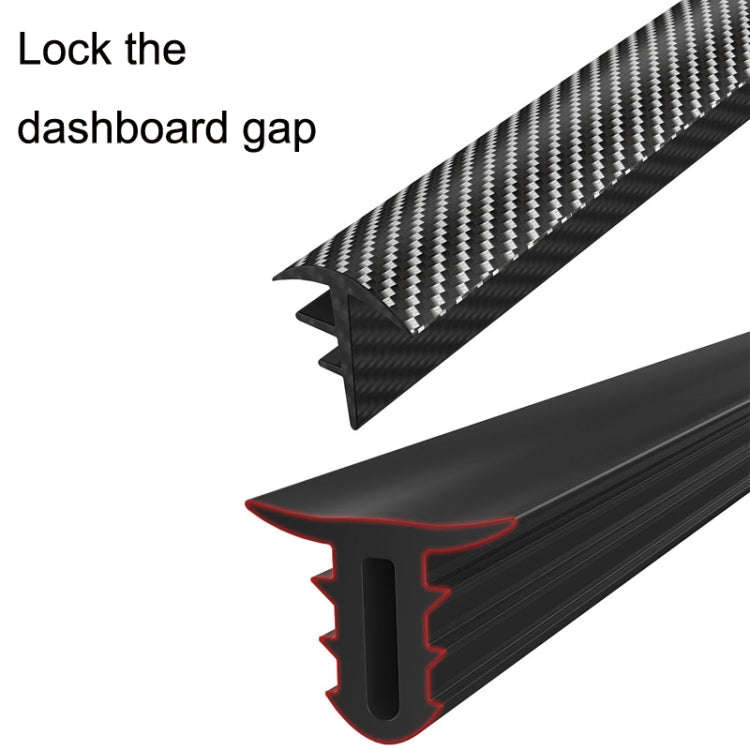 N856 Carbon Fiber Pattern Car Elastomer Seal Rubber Strip Instrument Panel Leakproof Dustproof So...
