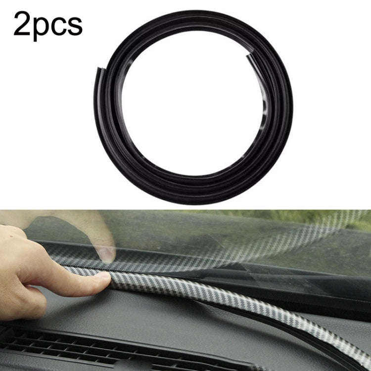2pcs N856 No Fiber Pattern Car Elastomer Seal Rubber Strip Instrument Panel Leakproof Dustproof S...