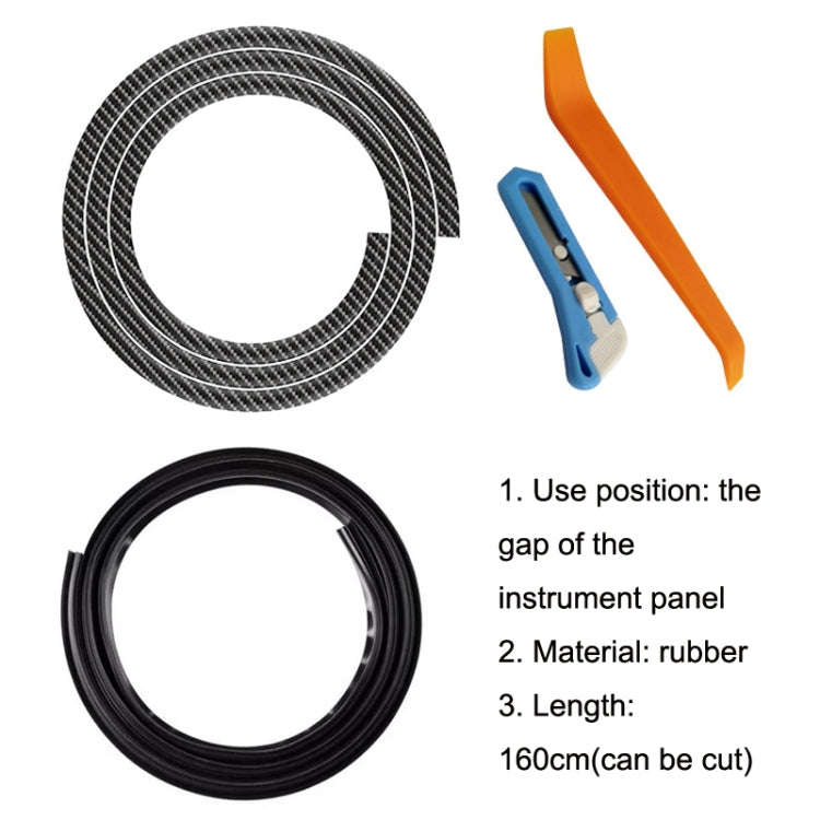 2pcs N856 No Fiber Pattern Car Elastomer Seal Rubber Strip Instrument Panel Leakproof Dustproof S...