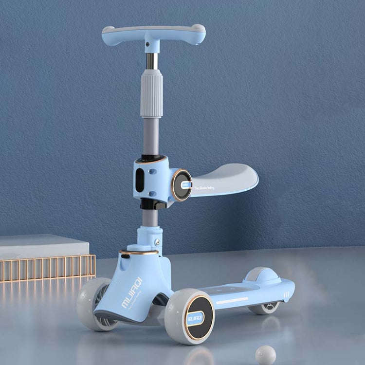 MIJIAQI 01 3 In 1 Multifunctional Foldable Children Scooter with Music and Lights, Spec: Blue Seat