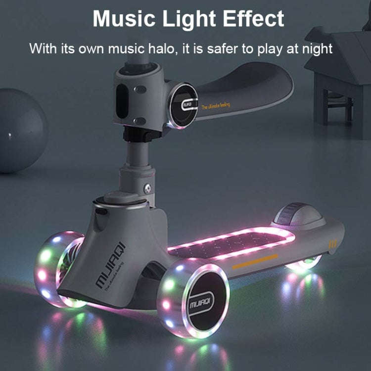 MIJIAQI 01 3 In 1 Multifunctional Foldable Children Scooter with Music and Lights, Spec: Gray