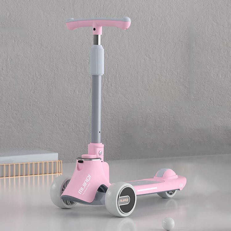 MIJIAQI 01 3 In 1 Multifunctional Foldable Children Scooter with Music and Lights, Spec: Pink