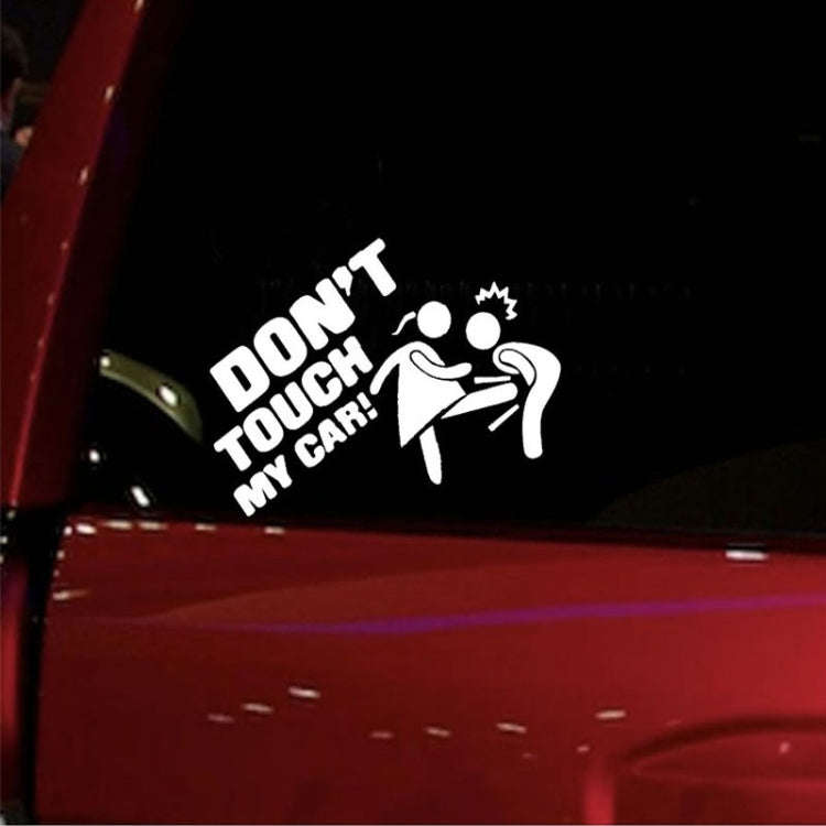 10pcs Car Sticker Do Not Touch My Car Personalised Reflective Warning Sticker(White)