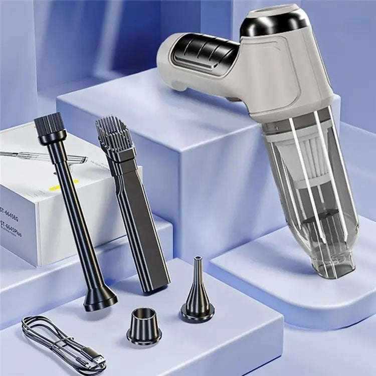SUITU Car Wireless Wet And Wet Charging Handheld Vacuum Cleaner, Style: Basic Gray White