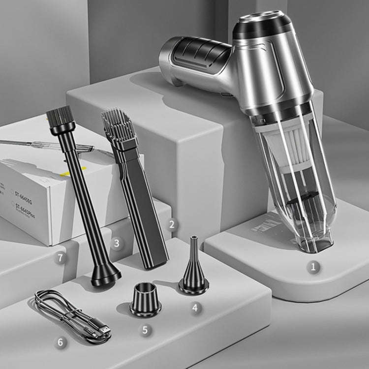 SUITU Car Wireless Wet And Wet Charging Handheld Vacuum Cleaner, Style: Brushless Silver Gray