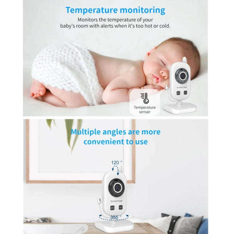 UU24 2.4 Inch Wireless Baby Monitor Camera Temperature Monitor 2 Way Audio VOX Lullaby EU Plug